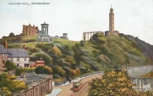 Scotland Edinburgh Calton Hill tram