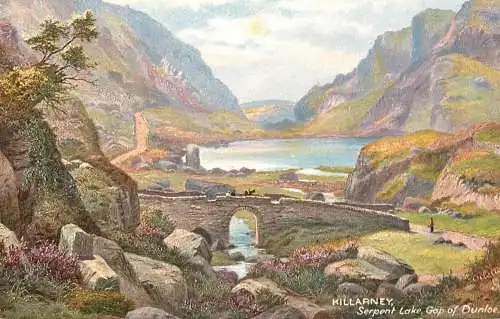 Raphael Tuck & Sons "Oilette" scenic postcard Killarney Serpent Lake Gap of Dunloe