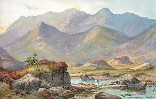 Raphael Tuck & Sons "Oilette" scenic postcard Killarney Macgilicuddy' s Reeks