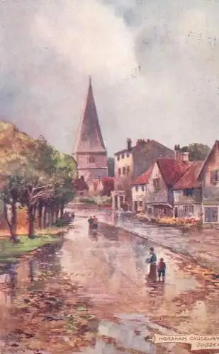 Raphael Tuck & Sons "Oilette" scenic postcard Horsham Causeway Sussex