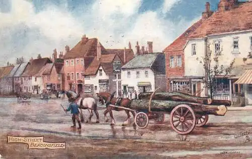 Raphael Tuck & Sons "Oilette" scenic postcard High Street Beaconsfield