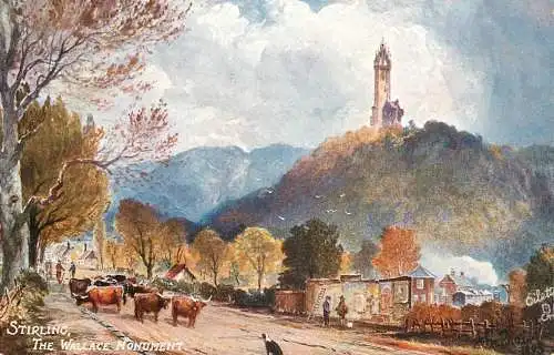 Raphael Tuck & Sons "Oilette" scenic postcard Stirling the Wallace monument