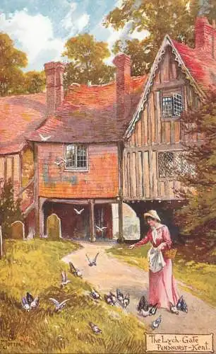 Raphael Tuck & Sons "Oilette" scenic postcard the Lych Gate Penshurst Kent