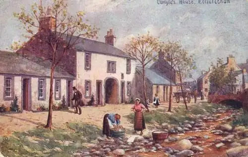 Raphael Tuck & Sons "Oilette" scenic postcard Ecclefechan Curley's House