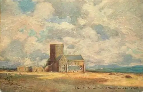 Raphael Tuck & Sons "Oilette" scenic postcard the Scottish Islands Iona cathedral