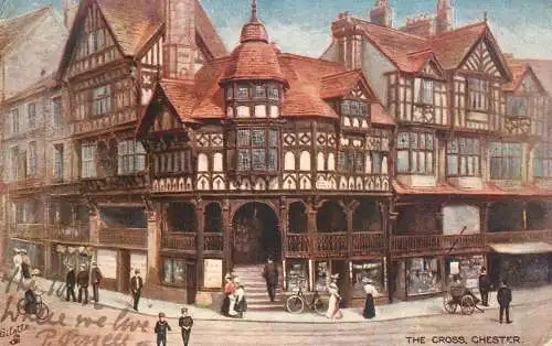 Raphael Tuck & Sons "Oilette" scenic postcard the Cross Chester