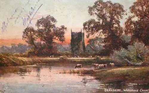 Raphael Tuck & Sons "Oilette" scenic postcard Derkshire Wargrave church tower