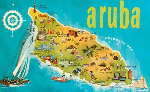 Netherlands Antilles Aruba Island map