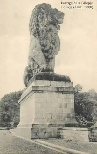 Postcard Belgium Gileppe  le lion et le lac