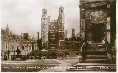 England Eton College King's scholars leaving hall view from Chapel steps