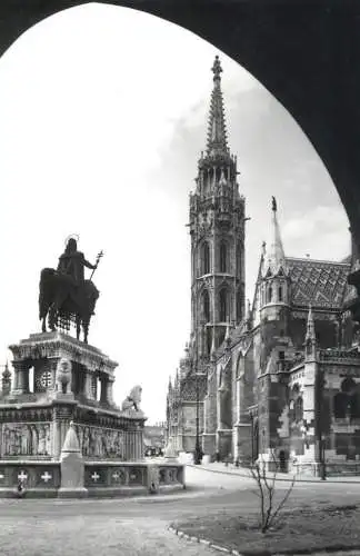 Hungary Budapest Matthew church St. Stephen monument