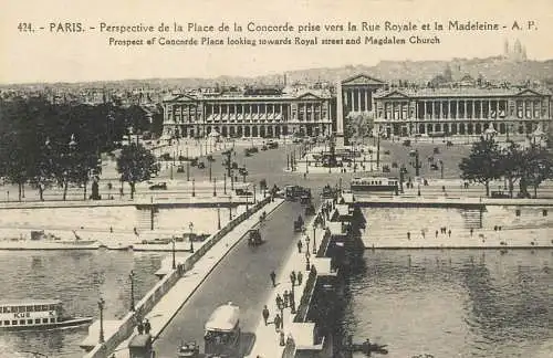 France Paris Place de la Concorde Rue Royale & La Madeleine vue panoramique