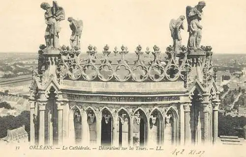 France Orleans La Cathedrale decorations sur lesTours