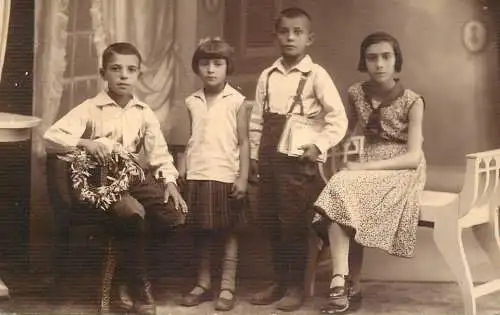 Romania souvenir photo postcard children portrait studio Calafat