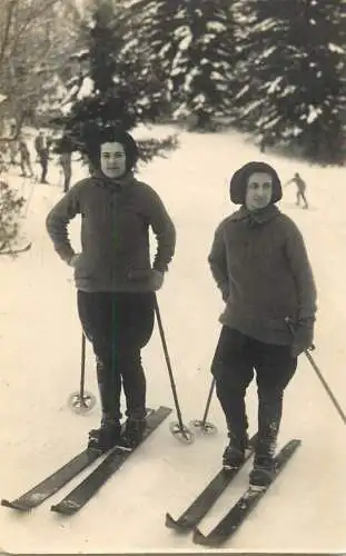 Romania souvenir photo postcard ski area Sinaia 1926