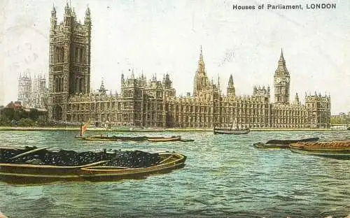 United Kingdom England London Houses of Parliament coal barge