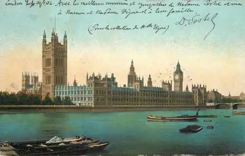 United Kingdom England London Houses of Parliament coal barge