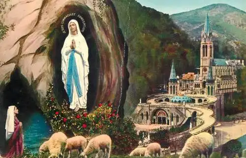 France Lourdes La Basilique & l'Apparition