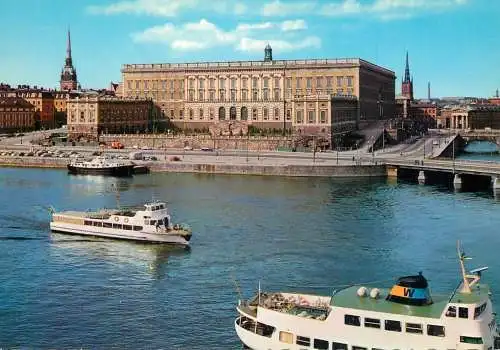 Sweden Stockholm Royal Palace river scenery sailing types and scenes