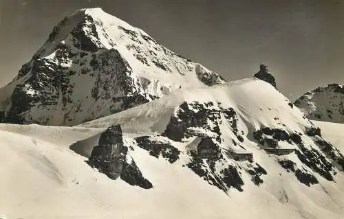 Switzerland Jungfraujoch mit Monch Berghaus Forschungs-Institut und meteorologisches Observatorium
