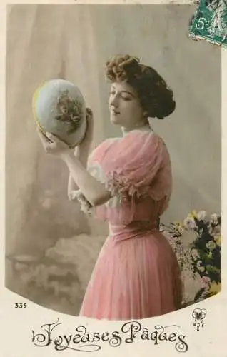 Easter greetings fantaisie Paques coiffure egg dress