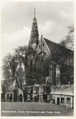 Netherlands Amsterdam Old Market with Old Church