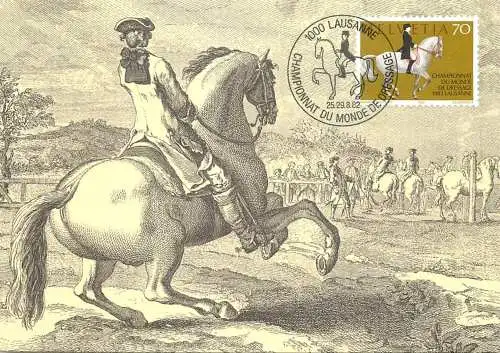 Postcard Switzerland Lausanne championnat du monde de dressage