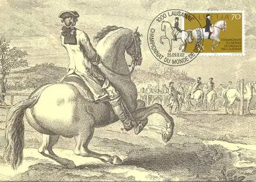 Postcard Switzerland Lausanne championnat du monde de dressage