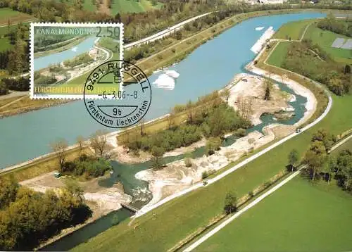 Postcard Liechtenstein Kanalmundung
