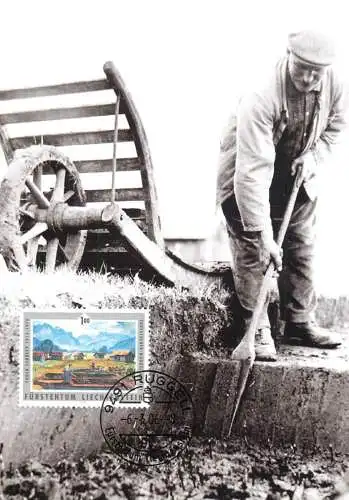Postcard agricultural scene Liechtenstein Eugen Schuepp