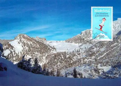 Postcard Ferienland Furstentum Liechtenstein Winterland