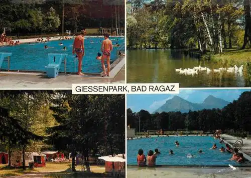 Postcard Switzerland Bad Ragaz Giessenpark