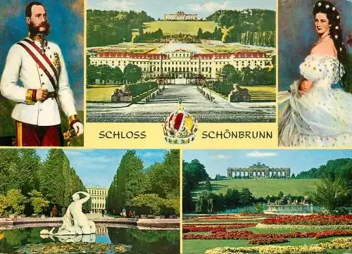 Austria Wien Schloss Schonnbrun with portraits of Kaiser Franz Joseph and Kaiserin Elisabeth