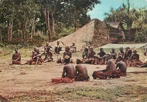 Republic of Zair ethnic types and scenes - meeting of notables