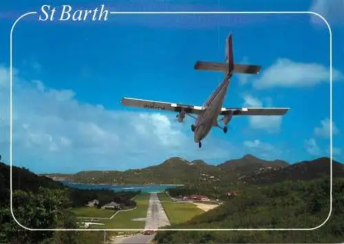 Saint Barthelemy St Barth aeroport de St Jean airplane landing