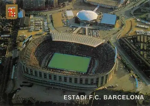 Spain Barcelona football stadium aerial view