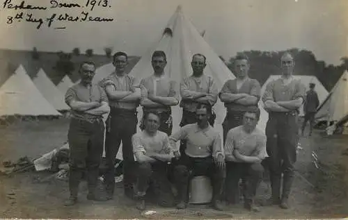 Social history souvenir photo military soldiers 1913 tents