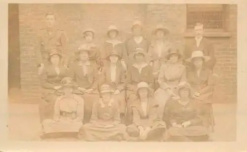 Social history souvenir photo elegant group photo lady