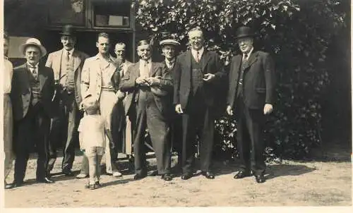 Social history souvenir photo elegant men group photo moustache hat pipe