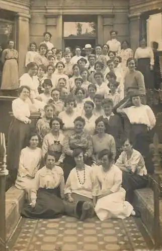 Social history souvenir photo elegant women group photo