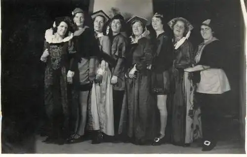 Social history souvenir photo elegant theatre actors costume play