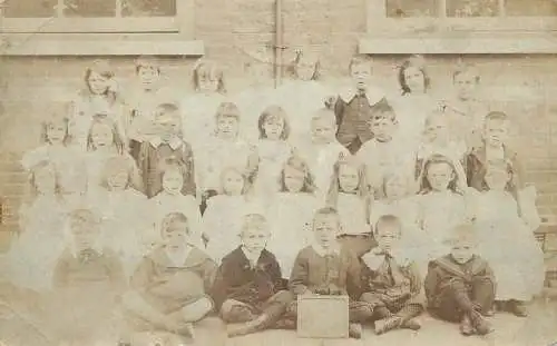 Social history souvenir photo elegant children school classroom