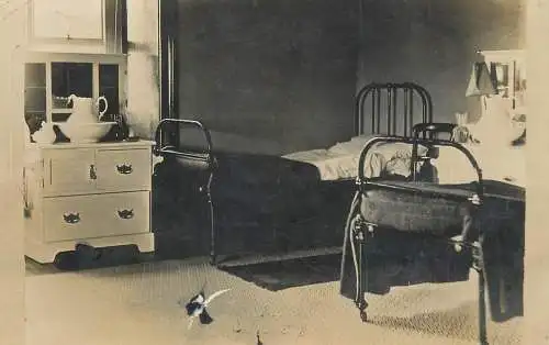 Social history souvenir photo hospital ward bed wash