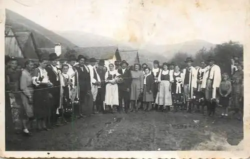 Family social history marriage wedding souvenir photo bride groom traditional romanian