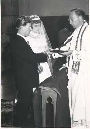 Family social history marriage wedding souvenir photo bride groom ceremony priest
