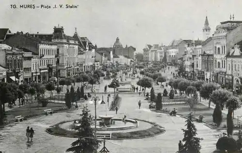 Romania Piata "I. V. Stalin" vedere din Targu Mures