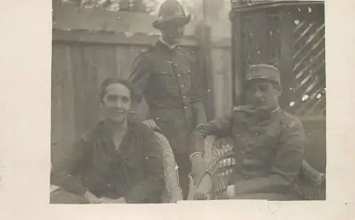 Anonymous persons social history souvenir photo postcard army soldiers uniforms officers