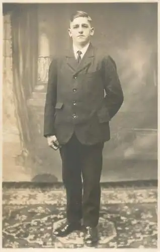 Anonymous persons social history souvenir photo postcard elegant young man