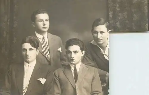 Anonymous persons social history souvenir photo postcard elegant young men