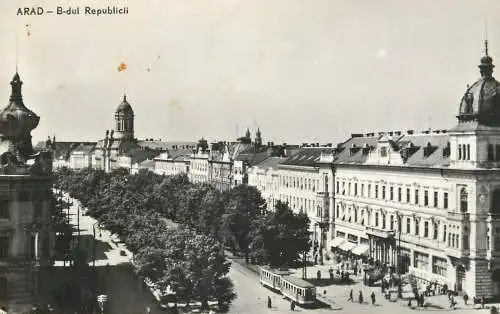 Romania Arad Bd-ul Republicii tramvai